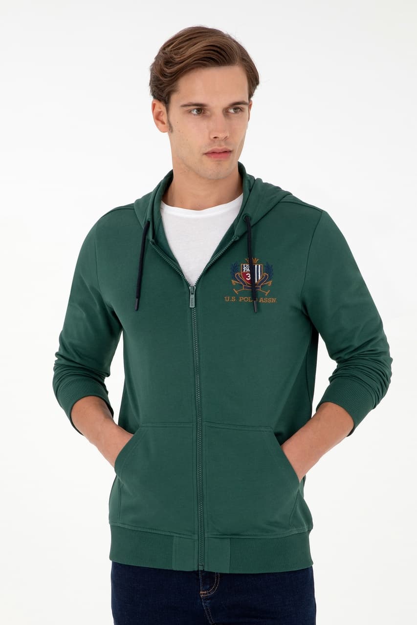 U.s. Polo Assn. Erkek Koyu Yeşil Sweatshirt 50293649-Vr079 Koyu Yeşil